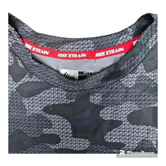 RBX Men's Charcoal Camo fitted Jersey Crewneck Tee # CRM246R Large - Picture 4 of 9